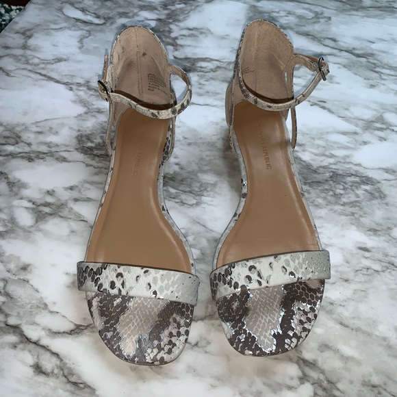 snakeskin low heels